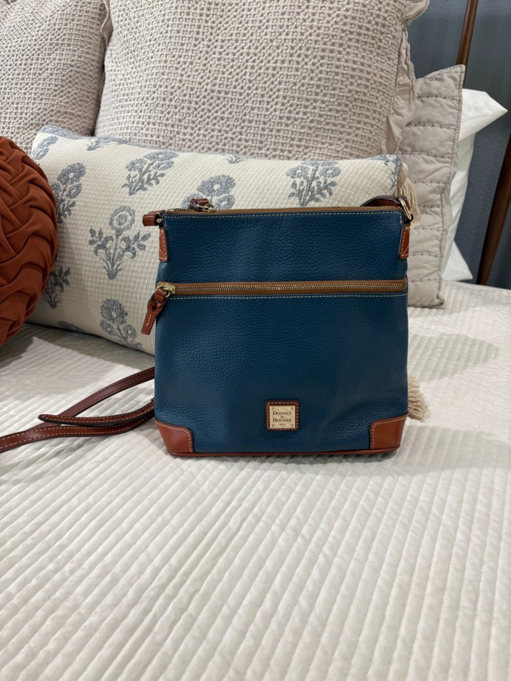 Dooney & Bourke Blue Pebbled Leather Crossbody